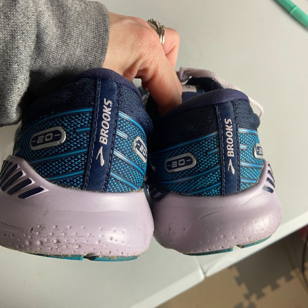 Brooks Women's Size 8 Glycerin GTS 20 Running Shoes Navy Blue Lilac Gym Active - Picture 6 of 6